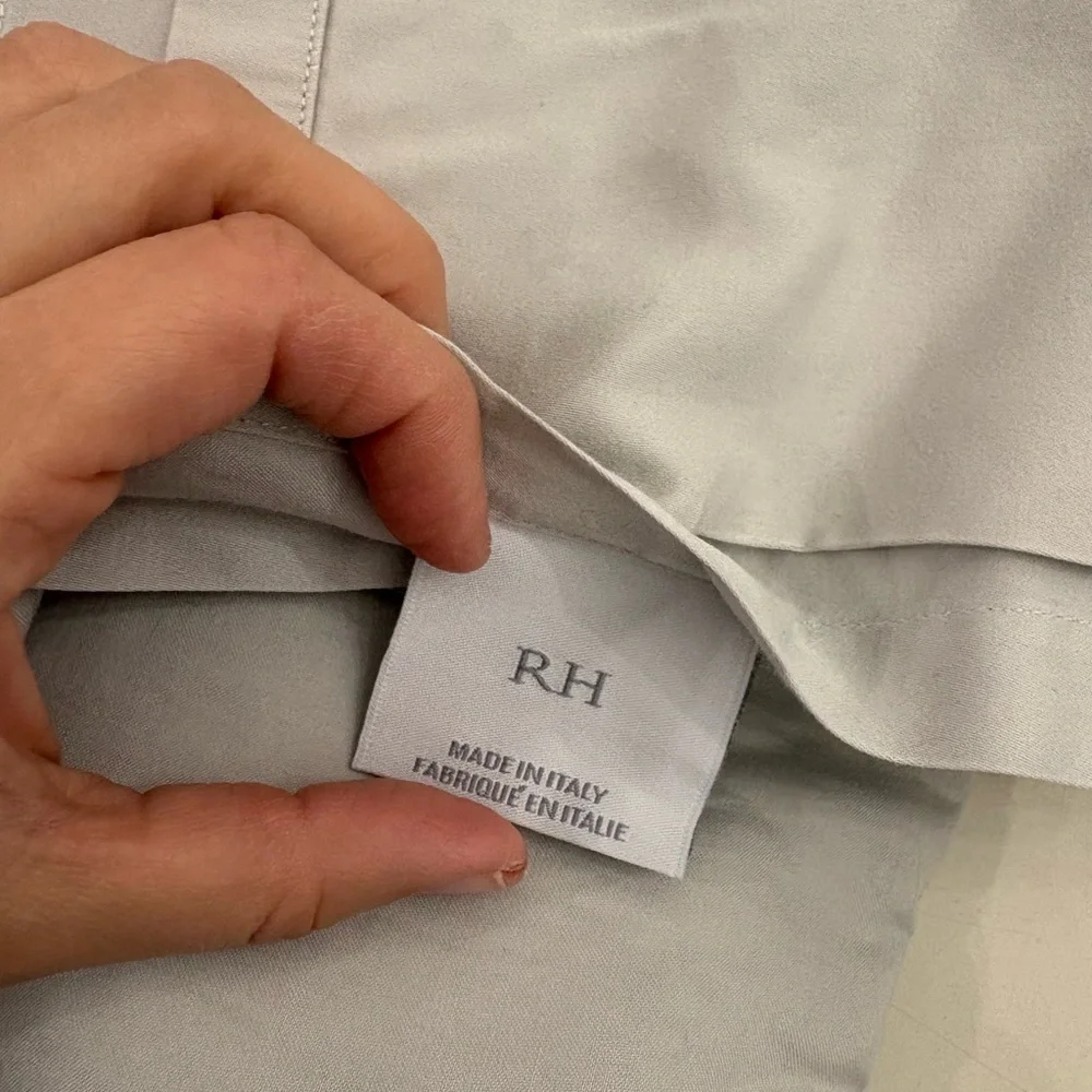 RH Light Gray Full 600 Thread Count Sateen Full Flat Sheet